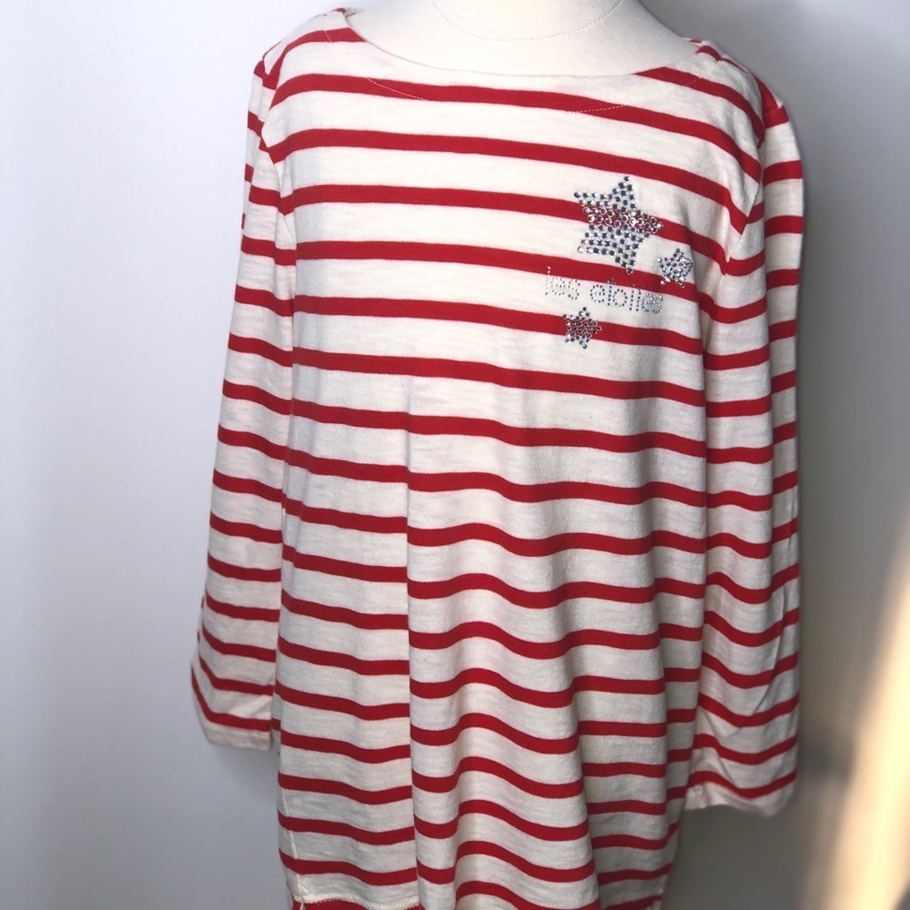 Crewcuts girls striped shirt etoile star design